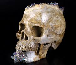 Quartz Rock Crystal Druse Crystal Skull With Druse Jaw Quartz Rock Skull Rock Crystal