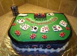 A Cake Designed To Look Like A Blackjack Table Poker Cake Casino Cakes 40th Birthday Cakes