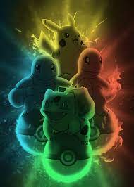 Displate Poster Pikachu Squirtle Bulbasaur And Charmander Pokemon Charmander Pikachu Bulbasaur Cute Pokemon Wallpaper Pokemon Charmander Pokemon Bulbasaur