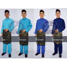 Traditional wear for men called baju melayu. Baju Melayu Biru Shopee Malaysia