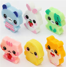 6 Cute Baby Animals Erasers From Japan Animal Erasers Cute Baby Animals Erasers