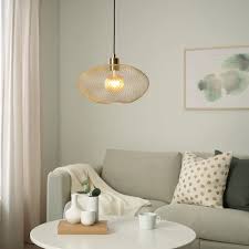 Luftmassa Skaftet Pendant Lamp With Led Bulb Brass Color Ikea Decorative Light Bulbs Lamp Shade Ikea