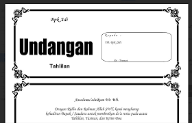 Kertas ukuran f4 (hvs)deskripsi lengkap. Contoh Undangan Tahlilan Yasin Kirim Doa Sederhana