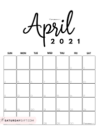 These free april calendars are.pdf files that download and print on almost any printer. Cute Free Printable April 2021 Calendar Saturdaygift