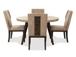 4 chairs + an oval or circle dining table; Five Piece Dining Set Off 54