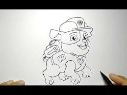 Gamabr caw patrol hitam putih. Cara Menggambar Anjing Rubble Paw Patrol Mudah Banget Youtube