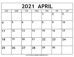 Create a free printable calendar. April 2021 Calendar Free Printable Calendar Com