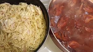 Pollo Enchilado Y Spaghetti Blanco Receta En Vivo Youtube