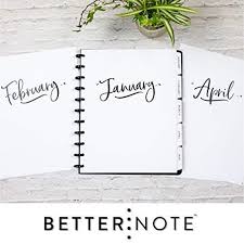 Betternote 2020 Monthly Calendar Tabbed Dividers For Discbound Planners 11 Disc Notebook Fits Circa Letter Arc By Staples Tul By Office Depot Letter Size 8 Discbound Planner Discbound Lettering