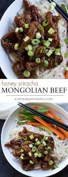 Honey Sriracha Mongolian Beef With Rice Noodles Easy Healthy Dinner Recipe Recipes With Beef And Rice No Calorie Foods Recipes