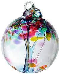 Kitras Art Blown Glass 2 Tree Of Enchantment Ball Friendship Ornament Glass Blowing Hand Blown Glass Glass