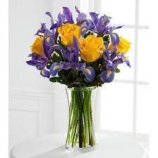 The Sunlit Treasures Bouquet Spreads Joy And Light With Its Rich Display Of Brilliant Color Deep Midnight Blue A Iris Bouquet Birthday Flowers Flowers Bouquet