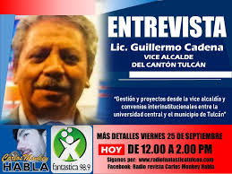MUCHA ATENCIÓN ENTREVISTA Lic. Guillermo Cadena VICE ALCALDE DEL CANTÓN  TULCÁN “Gestión y proyectos desde la vice alcaldía y convenios  interinstitucionales entre la universidad central y el municipio de Tulcán”  MÁS DETALLES...