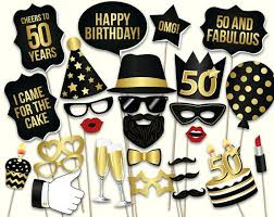 18th Birthday Photo Booth Props Printable 50th Birthday Photo Booth Props Printable Pdf Black And Gold Fiftieth Birthday Party Supplies Instant Download Mustache Lips Glasses Birthday Props Birthday Photo Booths 60th Birthday Party