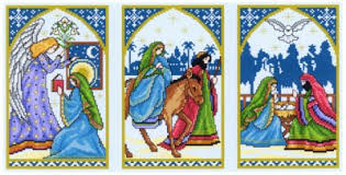 Cross stitch pattern in pdf 93w x 95h stitches aida 14 count, white (or colour of your choice): Nativity Cross Stitch Patterns
