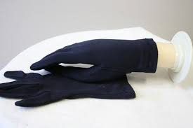 1950s Navy Fownes Nylon Gloves Size 6 7
