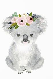 Baby Koala Nursery Print Australian Animal Nursery Decor Baby Animal Prints Baby Animals Print Koala Bear Nursery Animals Nursery Art Lapices De Acuarela Dibujo Animales Infantiles Tutoriales De Pintura En Acuarela