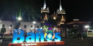 Baños de agua santa is a small town that rises between the central andes and the amazon of ecuador, eight kilometers from the crater of the tungurahua volcano and 30 minutes from ambato. Basilica De Banos De Agua Santa Tungurahua Ecuador Sudamerica Picture Of Cafeteria La Casa Del Volcan Banos Tripadvisor