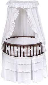 Badger basket wishes oval bassinet full length. Badger Basket Elite Bassinet With Eyelet Bedding Ad Baby Newborn Baby Shower Baby Gift Ideas Nursery Round Bassinet Oval Crib Baby Bassinet