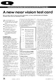 Pdf A New Near Vision Test Card Arnold J Wilkins