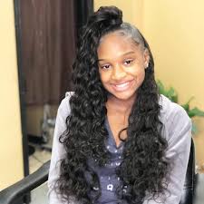 18th Birthday Hairstyles With Weave Half Up Half Down Sew In Quick Weave Quick Weave Black Braided Hairstyles Black Women Hairstyles B In 2020 Birthday Hairstyles Weave Hairstyles Girls Hairstyles Braids