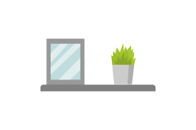 Download Living Room Wall Shelf Vectors Graphic By Pigeometric Creative Fabrica SVG Cut Files