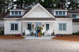 This home exterior has cedar shake siding in sherwin williams 2851 sage green light stain color with cedar trim and natural stone accents. How To Paint The Exterior Of Your Home Charleston Blonde