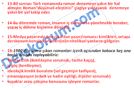 1980 sonrasi turk edebiyatinda roman i ozellikleri sanatcilari pdf slayt
