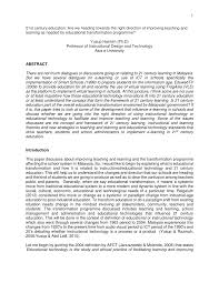 In the 21st century, education plays an even more significant role in other aspects of your life. Pdf 21 Century Education Are We Heading Towards The Right Direction Of Improving Teaching And Learning As Needed By Educational Transformation Programme