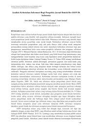 Contoh 1 analisis jurnal pendidikan : Pdf Analisis Kebutuhan Informasi Bagi Pengelola Jurnal Ilmiah Ber Issn Di Indonesia