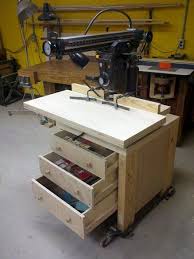Radial Arm Saw Cabinet Stand And Molding Shaper Fence Radial Arm Saw Radial Arm Saw Table Woodworking Shop Layout