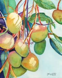 Mango Art Mango Print Mango Painting Kauai Art Hawaii Art Etsy Hawaii Art Art Hawaiian Painting