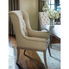 Eat comfortably in dining chairs with arms. Bernhardt Marquesa Tufted Upholstered Wingback Arm Chair In Ivory Wayfair In 2020 White Dining Arm Chair Host Dining Chairs Luxury Dining Room