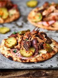 Mini Cuban Naan Pizzas Mini Naan W Pork Ham Swiss Pickles Recipe Naan Pizza Naan Pizza Recipes Pickle Recipes Homemade
