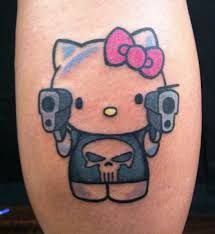 Outline stars and kitty and kitty tattoo on back. 360 Hello Kitty Tattoos Ideas Hello Kitty Tattoos Hello Kitty Tattoos