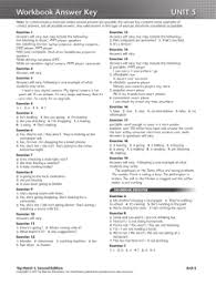 6 students' own answers suggested subjects for answers: Workbook Answer Key Unit 5