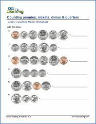 Build a math with money worksheet. 1st Grade Counting Money Worksheets Free Printable K5 Learning