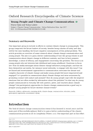 Pdf Young People And Climate Change Communication