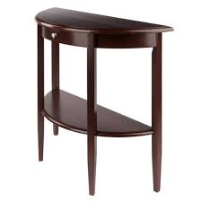Find the perfect home furnishings at hayneedle, where you can buy online while you explore our room designs and curated looks for tips, ideas & inspiration to help you along the way. Concord Hall Console Table Half Moon With Drawer Shelf Antique Walnut Winsome Target