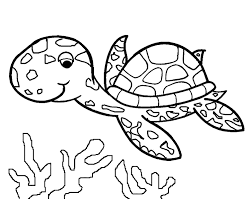 Underwater illustration for adult coloring. Turtles To Print For Free Turtles Kids Coloring Pages