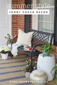 Front Porch Decorating Ideas Summer Decor How To Increase Your Curb Appeal Easy Exterior Changes Front Porch Decorating Porch Decorating Front Porch Bench