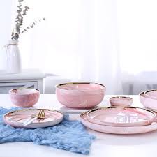 Check spelling or type a new query. 1pc Pink Marble Ceramic Dinner Dish Plate Rice Salad Noodles Bowl Soup Plates Dinnerware Sets Home Tableware Kitchen Cook Tool Wish
