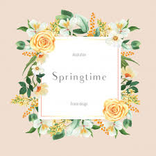 Tying the knot in the spring? Free Vector Spring Frame Advertising Fresh Flowers Promote Decor Card With Floral Colorful Garden Wedding Invitation