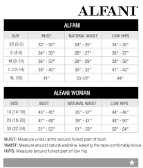 Alfani Woman Regular And Plus Size Charts Via Macys In 2019