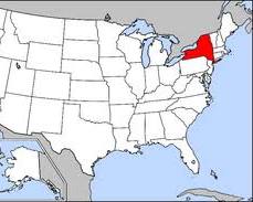 Image of US map with New York City highlighted