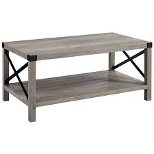 (40) magnolia home miller walnut coffee table by joanna gaines $299. 40 Wood And Metal X Coffee Table In Grey Wash Walmart Canada
