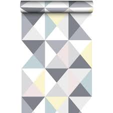 Papier Peint Polygone A Motif Triangles Pastel Ambiance Tendance Et Style Scandinave Pour Un Int Papier Peint Geometrique Papier Peint Papier Peint Scandinave