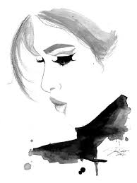 Beautiful Woman Black And White Drawing Artist Monday Beautiful Watercolours Melissa Mercier Art Illustration Art Art Drawings