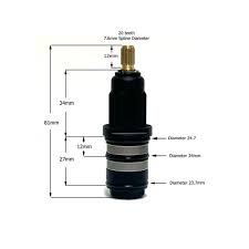 Thermostatic Shower Mixing Cartridge Valve x 81mm 20 Teeth