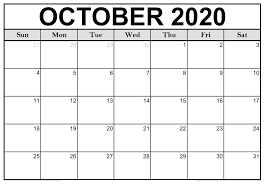 If you want to customize the calendar you can. October 2020 Printable Calendar Template Mycalendarlabs